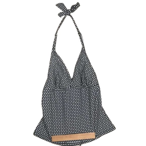 Catalina Other - Catalina Tankini Black White Polka Dot Tie Halter V-Neck Classic Timeless M 8-10